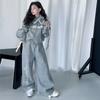 Terno de coletes de primavera e outono para meninas 2025 nova moda meninas estilo coreano coletes infantis grandes ocidentais gola de renda maré