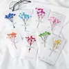 Tarjeta de felicitación con flores secas, flor hecha a mano, bendición floral, mensaje de Acción de Gracias, regalo de cumpleaños, para profesor/a, madre, Día de San Valentín, tarjeta plegable
