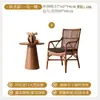 Cadeira de Rattan Natural Vegetal Nórdico Indonésio, Cadeira de Restaurante Estilo Vintage com Encosto, Cadeira de Jantar com Assento de Rattan, Conjunto de Mesa e Cadeiras de Jantar