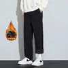 Pantalones de Pana para Hombre Otoño Invierno 2026 Nuevo Estilo Pantalones de Algodón Cálidos con Felpa Pantalones Deportivos Casuales de Pierna Recta para Niños