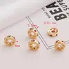 Cor de ouro 14K zircônia que retém a cor pequeno homem cintura colar pulseira de contas barril contas DIY acessórios de joias artesanais material banhado a ouro