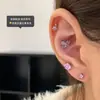 Primer Amor de Sakura Carta de Amor Mariposa de Primavera Hueso del Oído Pequeño y Fresco Aretes de Hueso del Oído Aretes de Acero de Titanio Pequeños y Exquisitos Aretes de Hueso del Oído