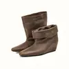 Nuevas botas de caballero de otoño, botines estilo retro Martin para mujer, botines cortos de moda de punta fina con tacón grueso medio para otoño e invierno