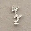 Acessórios de Unha em Liga de Cromo Borboleta Prata Mini Vazada Pequena Borboleta Strass Usável Decorações de Unha com Strass