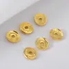 Cobre Dorado Vintage Bordes Fruncidos Espaciadores Cepillados Textura de Ojo Cuentas Espaciadoras para Pulseras de Perlas Accesorios para Joyería DIY