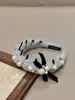Diadema de Moda Alta con Dientes Ondulados y Perlas de Felpa, Antideslizante, Textura Esponjosa Accesorio para el Cabello