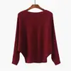 Nuevo top murciélago, suéter de punto murciélago de un hombro para mujer, otoño/invierno 2026, corte holgado, adelgazante, suéter moderno