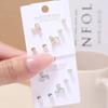 Nuevos aretes aguja de plata S925 set aretes coreanos simples tres pares de plata esterlina de cuello blanco aretes de alta gama mujeres Venta al por mayor