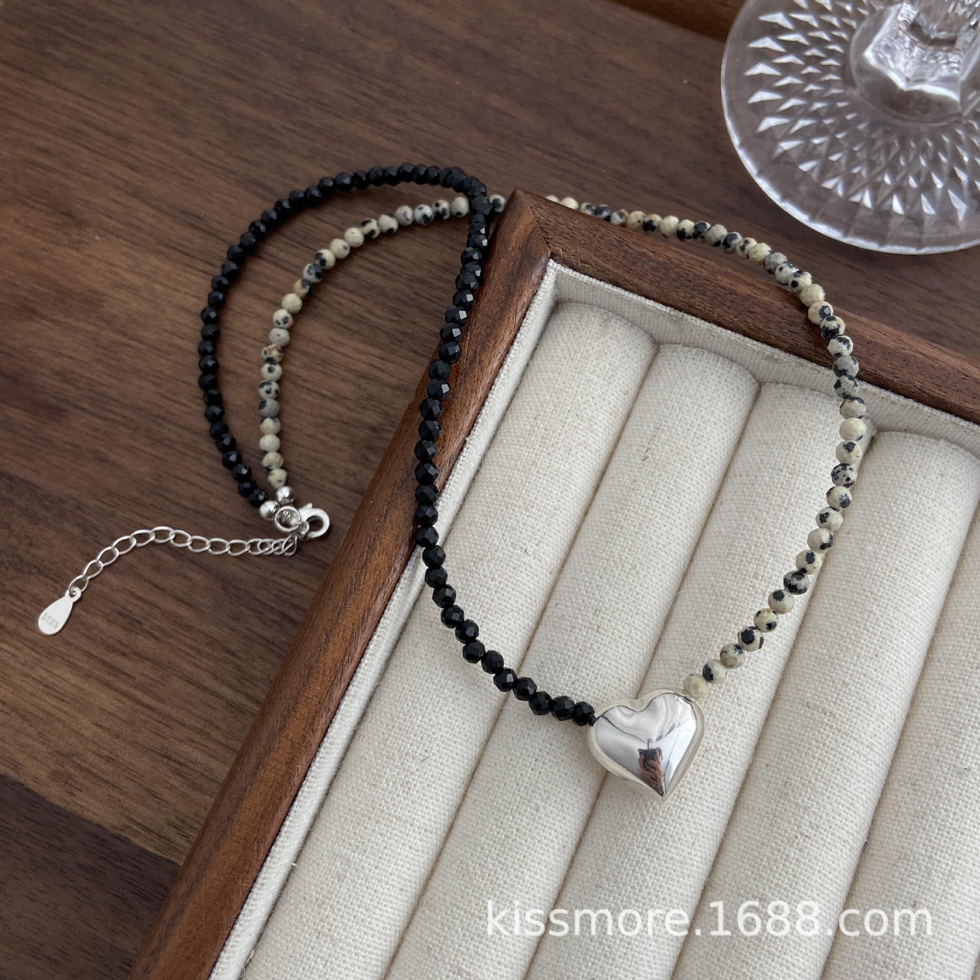 斑点石合成黑尖晶爱心纯银项链26.jpg