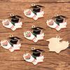Variedad de Accesorios de Joyería Personalizados de Aleación Transfronterizos Europeos y Americanos, Dijes de Temporada de Graduación, Birrete de Doctor, Flores, Dijes de Colgante de Examen