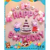 Traje de Balão Feliz Aniversário Festa de Aniversário Infantil Decoração de Parede de Fundo Suprimentos Meninos e Meninas Bebê Um Ano