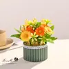 Flores Artificiais 10 Pequenos Bonsais de Rosa Decoração de Casa Flores Artificiais Plantas Verdes Festa de Casamento Decorações Internas Plantas em Vasos Simuladas