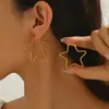 Pendientes de Alambre de Diamante de Acero Inoxidable Europeos y Americanos Pendientes de Alambre Redondo con Forma Especial Pentagonal Pendientes Pendientes Digitales