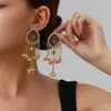 Pendientes largos con borlas, elegantes y sofisticados, con un toque de alta gama, únicos y atrevidos, de color dorado, pendientes exquisitos europeos y americanos