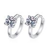 Nuevos Aretes Deyi de Plata Esterlina 925 para Mujer Aretes Simples de Cuatro Puntas Aretes de Moissanita de 50 Puntos Populares Mismo Estilo