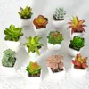 Suculentas Simuladas Personalizadas Cerámica Bonsái Plantas Verdes Escandinavas Adornos Hogar Interior Sala de Estar Flores Falsas Suculentas Plantas en Maceta