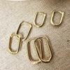 Aretes transfronterizos simples europeos y americanos electrochapados en oro real creativo aretes de arco diseño geométrico aretes de venta caliente de Amazon