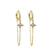 Nuevos Pendientes de Borlas Amazon Chapados en Cobre Oro Real Circonita Microincrustada Moda para Mujer Hebilla de Oreja con Borlas Estación Internacional