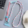 Cordão para Celular Trançado de Rabo de Cavalo, Usável na Cruz Body, Longo e Resistente, com Gancho de Metal e Fivela Redonda, Cordão Anti-Perda para Celular, Universal