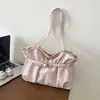 La popular bolsa de mano dulce de este año para mujer, nueva llegada verano 2026, bolso de hombro plisado de color liso, para ir al trabajo, bolso de axila