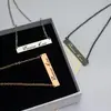 Colar Pingente Longo de Aço Inoxidável Espelhado Pingente de Joia com Logo a Laser DIY [Personalização Privada]