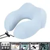 Almohada en Forma de U Espuma Viscoelástica Portátil Almohada para Cuello Almohada para Cuello Siesta en la Oficina Seda Hielo Almohada en Forma de U Viaje Plegable Almohada para Avión