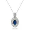 Aliexpress Nuevo Set Transfronterizo de Joyas de Lujo con Piedras de Colores Incrustado con Zirconia Azul Marino Profundo Collar Anillo de Diseño de Lujo Pendientes