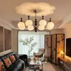 60% novo, lustre de cristal de madeira maciça totalmente em cobre, estilo francês de meados do século, luz principal redonda de bola vintage para sala de estar, sensação de alto padrão, outros recursos