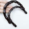 Asa para accesorios de equipaje, hecha de plástico negro puro, de bambú, hecha a mano en resina.