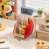 Linda Caja de Almacenamiento de Escritorio con Forma de Nube y Compartimentos, Portalápices para Papelería, Organizador Multifuncional para Dormitorios de Estudiantes, Alto Valor Estético, Estilo Ins