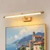Luz de espelho estilo americano, luminária de espelho estilo europeu vintage, iluminação de armário de espelho de banheiro, luz LED antiembaçante para maquiagem, acabamento em cobre antigo