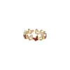 Anillo de Mariposa con Goteo de Aceite Rojo Retro Otoño e Invierno Anillo Exquisito de Gama Alta de Nicho para Mujer Lujo Accesible Anillo Versátil para el Dedo Índice
