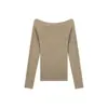 Suéter de Ganchillo Jomi 100% Lana Calado para Mujer, Diseño de Cuello Redondo Otoño e Invierno Camisa Base de Manga Larga