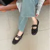 Primeiro Encontro Temporada 2026 Novo Outono Sapatos Mary Jane Planos Franceses Bolinhas Pequenas Laço Tira com Fivela Dupla Sapatos Femininos