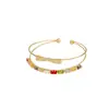 Pulsera de Zirconia con Lazo Flash Ambiental para Mujer de Lujo Ligero Nicho de Gama Alta Doble Capa Apilada Pulsera Abierta