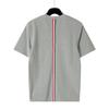 TB Classic Camiseta de Verano Manga Corta Cuello Redondo Espalda Cinta Tricolor Contraste Algodón para Hombre y Mujer Camiseta de Pareja Manga Corta con Cinta en la Espalda