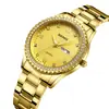 SENO chennuo reloj de oro para hombre moda Esfera de diamantes manecilla luminosa doble calendario movimiento