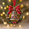 Nuevo colgante acrílico independiente de Santa Claus transfronterizo accesorio de decoración de campana de árbol de Navidad adorno de regalo navideño