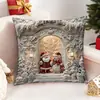 Suministros del Fabricante Fundas de Almohada con Atmósfera Navideña, Fundas de Almohada para el Hogar Impresas Digitalmente, Fundas de Almohada de Muñeco de Nieve y Reno Navideño