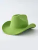 Sombrero Vaquero Occidental de Fieltro Suave para Hombre y Mujer Sombrero Casual de Ala Ligera Simple Sombrero Jazz Estilo Europeo y Americano