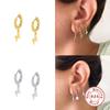 Aretes de Plata Esterlina S925 Aretes Minimalistas con Cuentas INS Aretes de Rayo Hebilla para la Oreja Moda Europea y Americana Aretes Personalizados