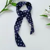 Novo lenço de seda com poás e fitas, versátil para primavera e outono, lenço de pescoço estilo coreano, fita decorativa para bolsa, lenço de cabeça, elástico de cabelo e cinto para mulheres