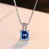 PAG &amp; MAG Colgante azul cielo, collar de plata S925 para mujer, cadena con caja de gemas, joyería de moda transfronteriza de Europa y América al por mayor