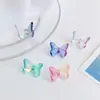 Miçangas Borboleta Facetadas Coloridas Pequenas Transparentes de Acrílico com Furo Traseiro para Acessórios de Cabelo e Headwear, Miçangas Soltas Atacado