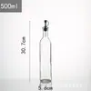 Olla de Aceite Cuadrada de Vidrio para Uso Doméstico, Botella de Aceite de Oliva a Prueba de Fugas, Botella Dispensadora de Aceite Comestible, Botella de Aceite con Boquilla de Acero Inoxidable al por Mayor