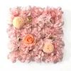 Fundo de Parede de Flores Artificiais para Casamento Parede de Flores de Rosa Fileira de Hortênsias Cor-de-Rosa Flor de Plástico Decoração de Casamento Flor de Casamento Exterior