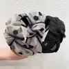 Faixa de Cabeça de Renda com Bolinhas Retro Europeia e Americana de Aba Larga para Mulheres com Laço, Coroa Alta, Faixa Alargada para Lavar o Rosto, Acessório de Cabelo