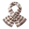 Bufanda de cachemira perforada para mujer 2026 nuevo otoño e invierno cálida moderna versátil a rayas con perforaciones cruzadas calentador de cuello