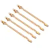 Cadena de Extensión de 2 Colores al por Mayor Acero Inoxidable Grabado Cadena de Cola de 5 cm Set de Broches de Langosta Accesorios para Collares Pulseras Joyería