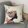 Funda de almohada de lino estampada simple asiento de coche transpirable resistente al desgaste Cojín de sofá mesita de noche ventana salediza venta al por mayor